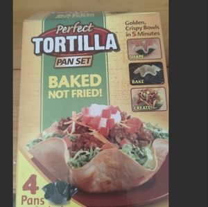 Perfect Tortilla Pan Set Taco Bowls Baked Not Fried As Seen On TV Set Of 4 New